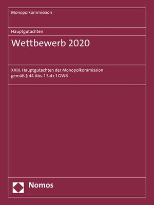 cover image of Hauptgutachten. Wettbewerb 2020